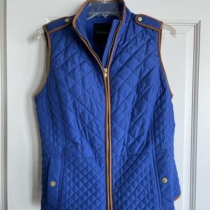 Talbots blue quilted vest.